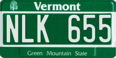 VT license plate NLK655