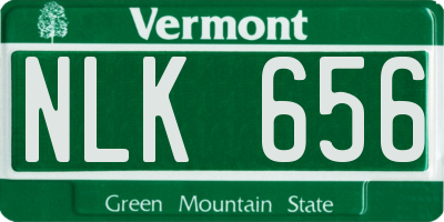 VT license plate NLK656