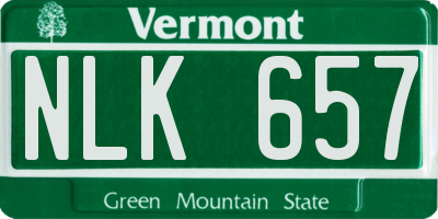 VT license plate NLK657