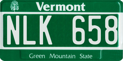 VT license plate NLK658