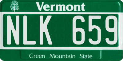VT license plate NLK659