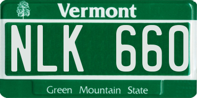 VT license plate NLK660