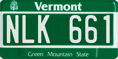 VT license plate NLK661
