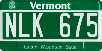 VT license plate NLK675