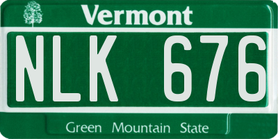VT license plate NLK676