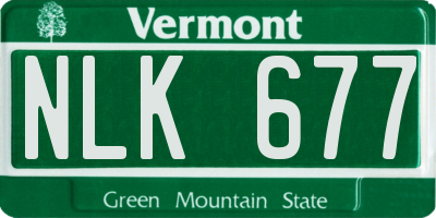 VT license plate NLK677