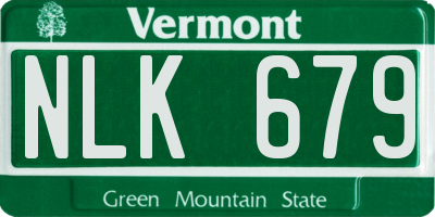 VT license plate NLK679