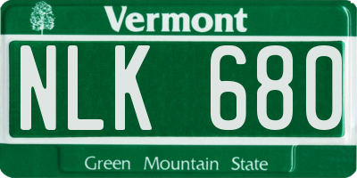 VT license plate NLK680