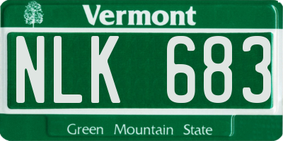 VT license plate NLK683