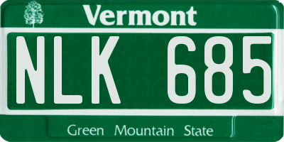 VT license plate NLK685