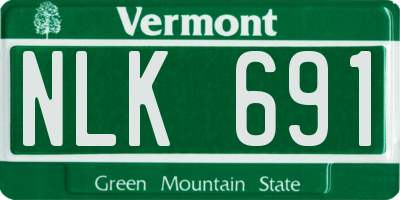 VT license plate NLK691