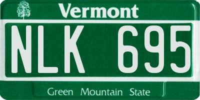 VT license plate NLK695