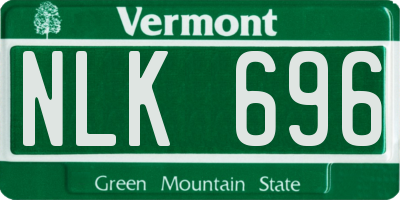 VT license plate NLK696