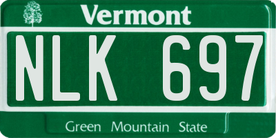 VT license plate NLK697