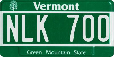 VT license plate NLK700