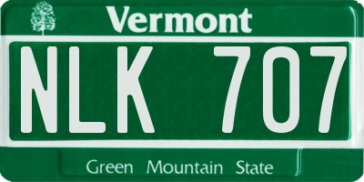 VT license plate NLK707