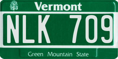 VT license plate NLK709