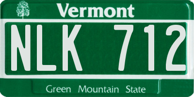VT license plate NLK712