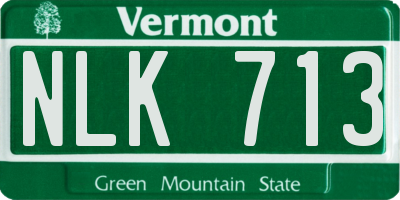 VT license plate NLK713