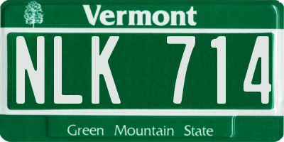 VT license plate NLK714