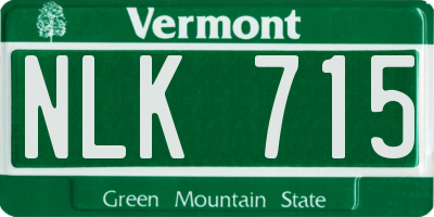 VT license plate NLK715
