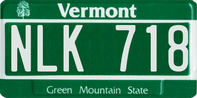 VT license plate NLK718