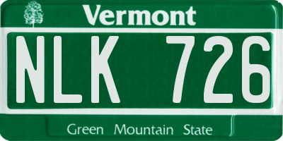 VT license plate NLK726
