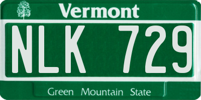 VT license plate NLK729