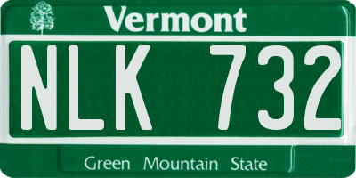 VT license plate NLK732