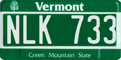 VT license plate NLK733