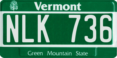 VT license plate NLK736