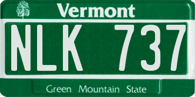 VT license plate NLK737