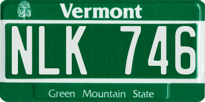 VT license plate NLK746