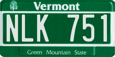 VT license plate NLK751