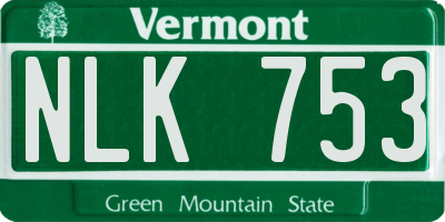VT license plate NLK753