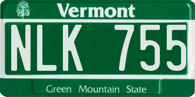 VT license plate NLK755