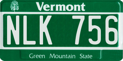 VT license plate NLK756