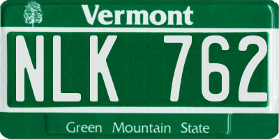 VT license plate NLK762