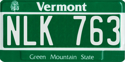 VT license plate NLK763