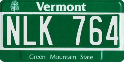 VT license plate NLK764