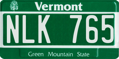 VT license plate NLK765
