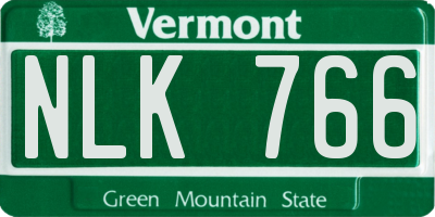 VT license plate NLK766