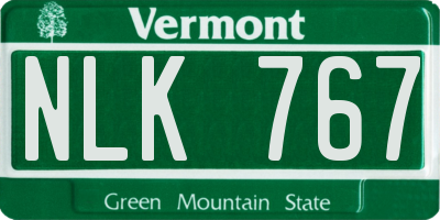 VT license plate NLK767