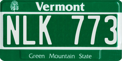 VT license plate NLK773
