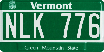 VT license plate NLK776