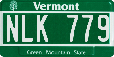 VT license plate NLK779