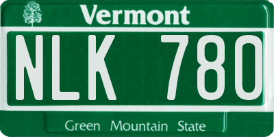 VT license plate NLK780