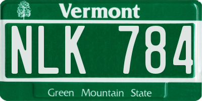 VT license plate NLK784