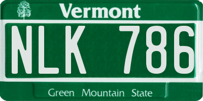 VT license plate NLK786