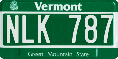 VT license plate NLK787